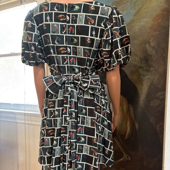 Cute Fish Puff Sleeves Farm Chores Mini Dress w/ Pockets  FASHION BRAND COMPANY - Picture 3 of 9